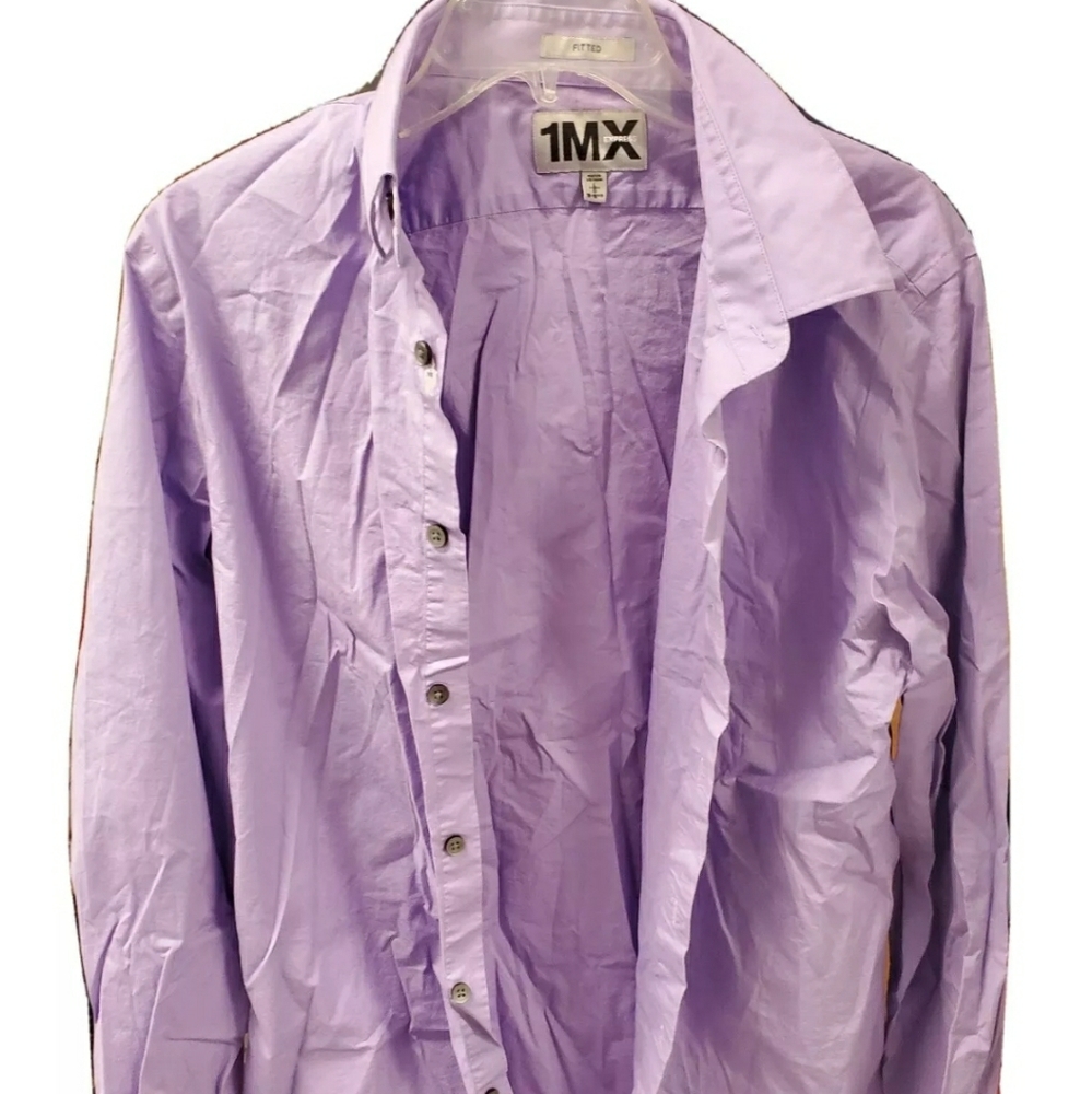Express Men 1MX long sleeve Fitted cotton button d
